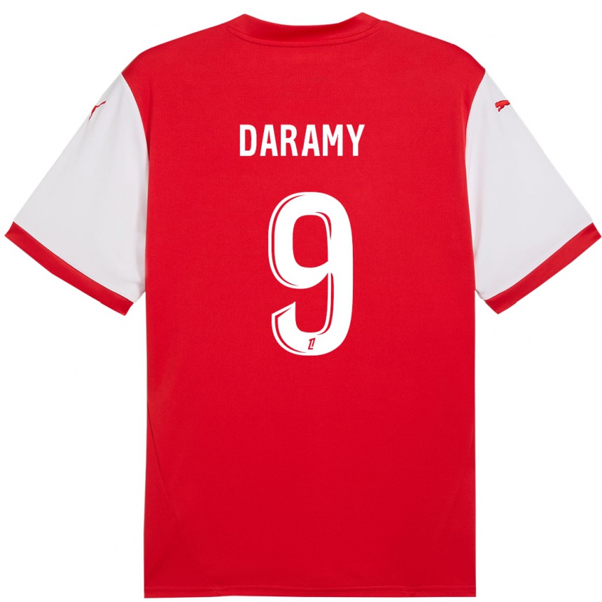 Hombre Fútbol Camiseta Mohamed Daramy #9 Rojo Blanco 1ª Equipación 2024/25 México