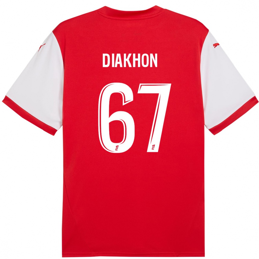 Hombre Fútbol Camiseta Mamadou Diakhon #67 Rojo Blanco 1ª Equipación 2024/25 México