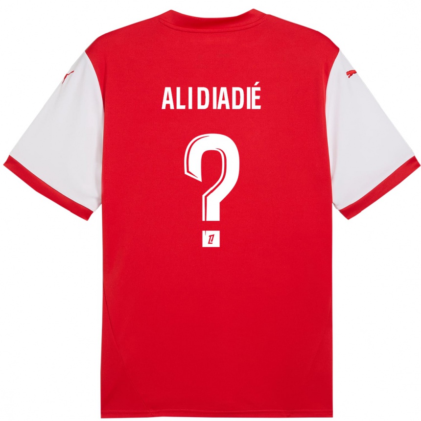 Hombre Fútbol Camiseta Mohamed Ali Diadié #0 Rojo Blanco 1ª Equipación 2024/25 México