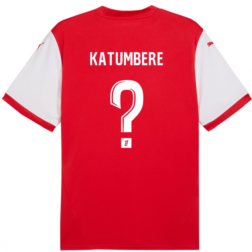 Hombre Fútbol Camiseta Noah Katumbere #0 Rojo Blanco 1ª Equipación 2024/25 México