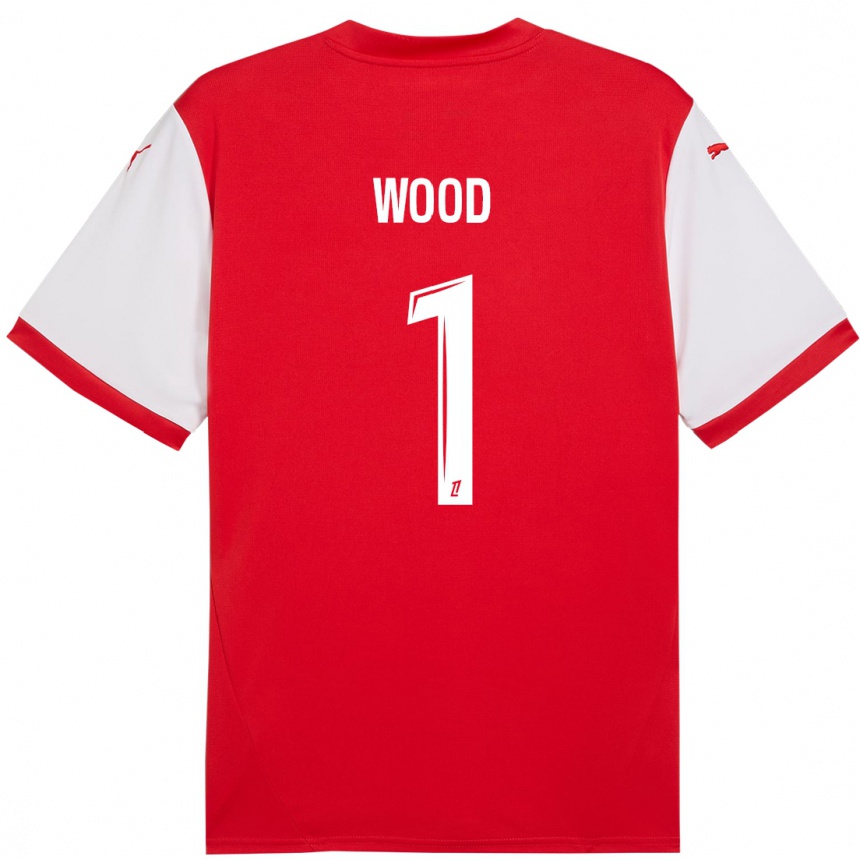 Hombre Fútbol Camiseta Mackenzie Wood #1 Rojo Blanco 1ª Equipación 2024/25 México