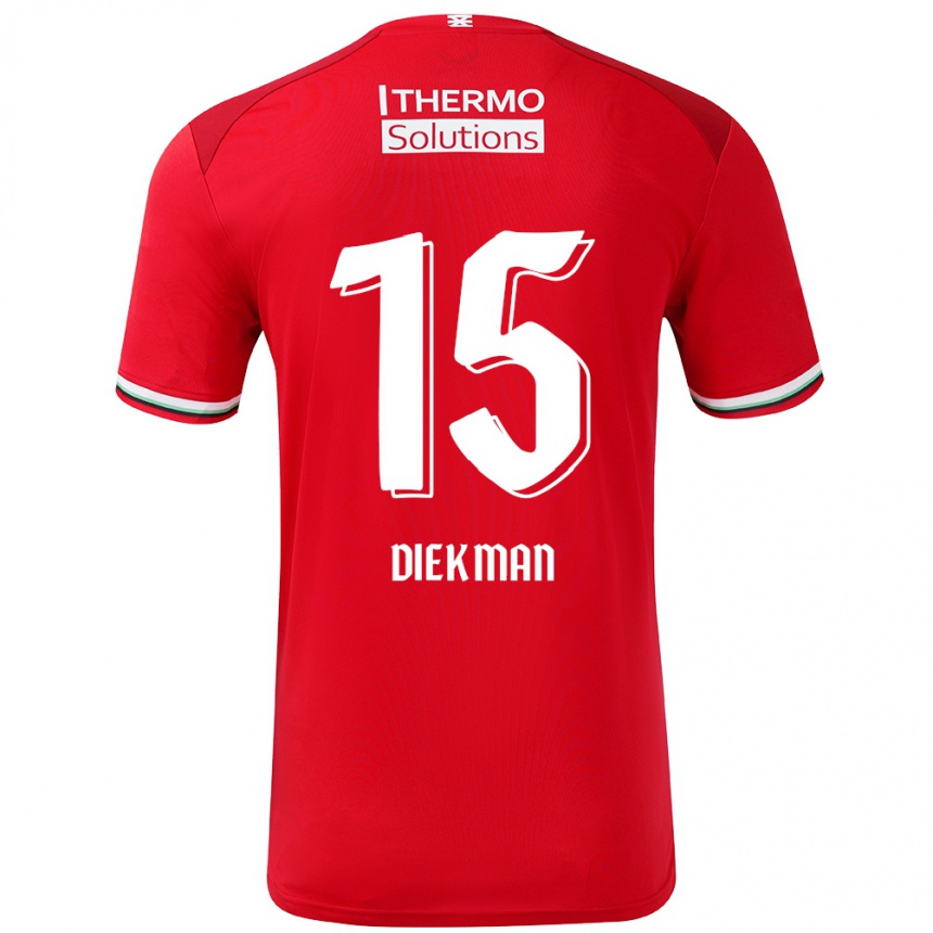 Hombre Fútbol Camiseta Jill Diekman #15 Rojo Blanco 1ª Equipación 2024/25 México