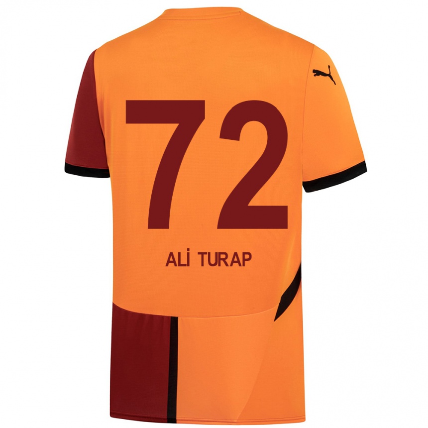 Hombre Fútbol Camiseta Ali Turap Bülbül #72 Amarillo Rojo 1ª Equipación 2024/25 México