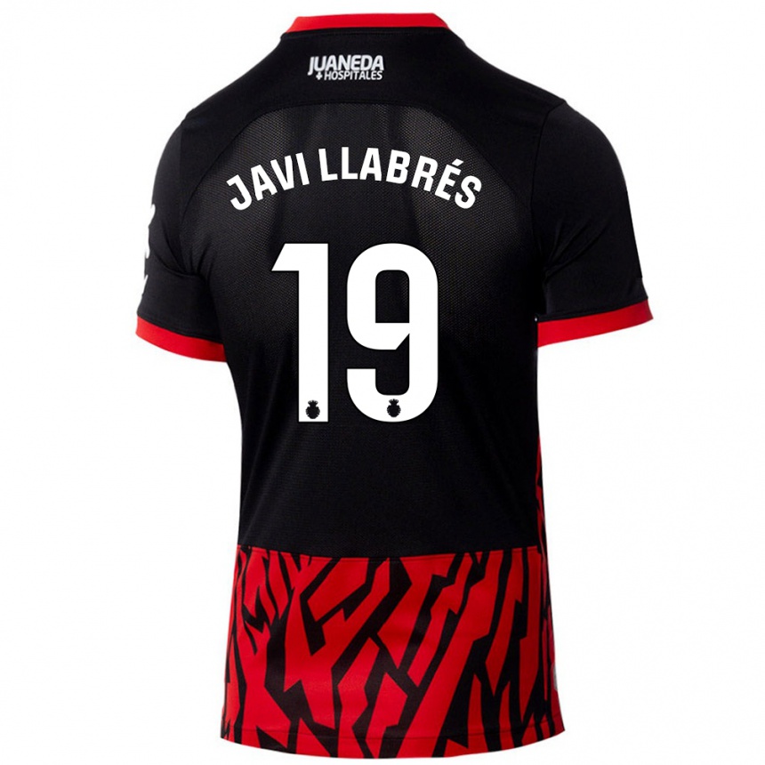 Hombre Fútbol Camiseta Javi Llabrés #19 Negro Rojo 1ª Equipación 2024/25 México