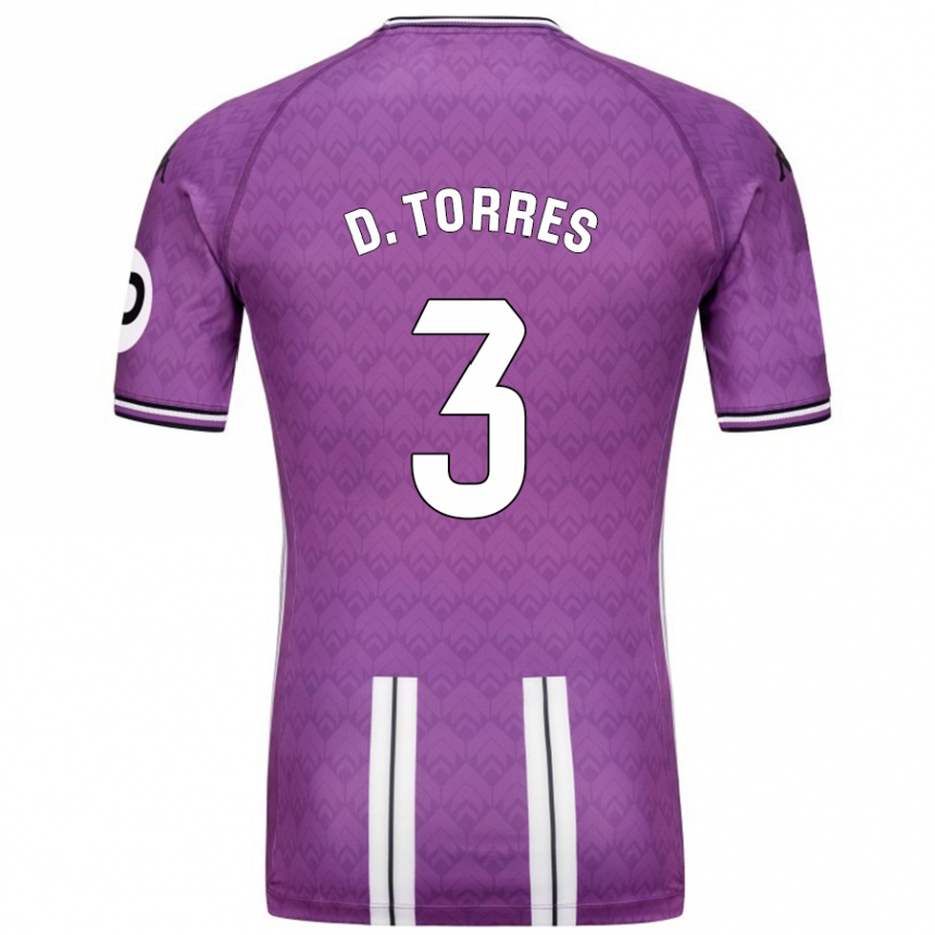 Hombre Fútbol Camiseta David Torres #3 Púrpura Blanco 1ª Equipación 2024/25 México