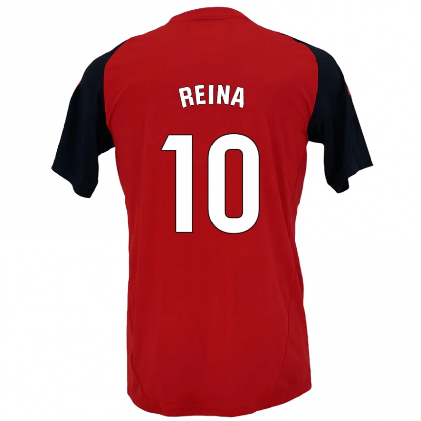 Hombre Fútbol Camiseta Alberto Reina #10 Rojo Negro 1ª Equipación 2024/25 México