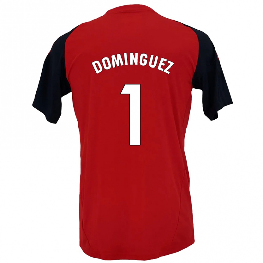 Hombre Fútbol Camiseta Iago Domínguez #1 Rojo Negro 1ª Equipación 2024/25 México