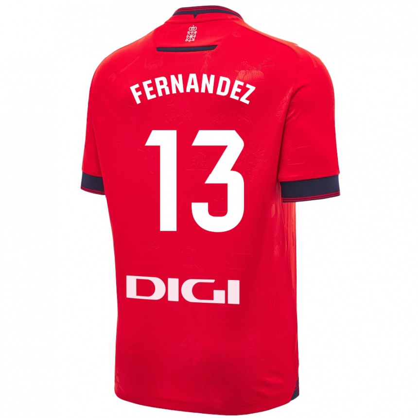 Hombre Fútbol Camiseta Aitor Fernández #13 Rojo Blanco 1ª Equipación 2024/25 México