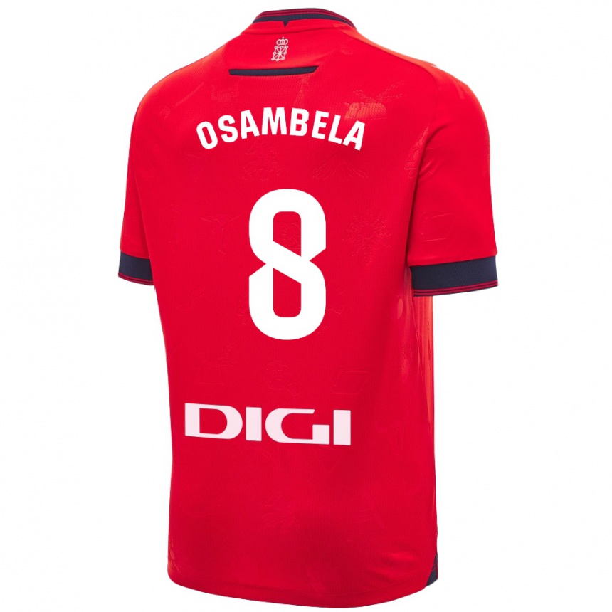 Hombre Fútbol Camiseta Asier Osambela #8 Rojo Blanco 1ª Equipación 2024/25 México