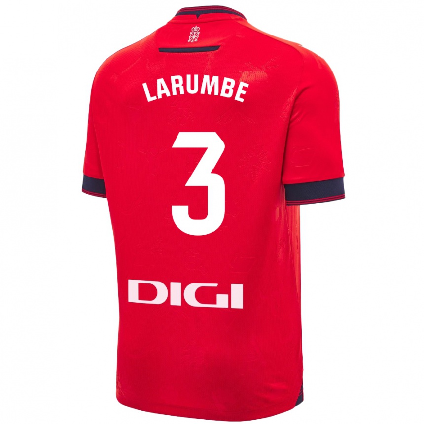 Hombre Fútbol Camiseta Saioa Larumbe Beloqui #3 Rojo Blanco 1ª Equipación 2024/25 México