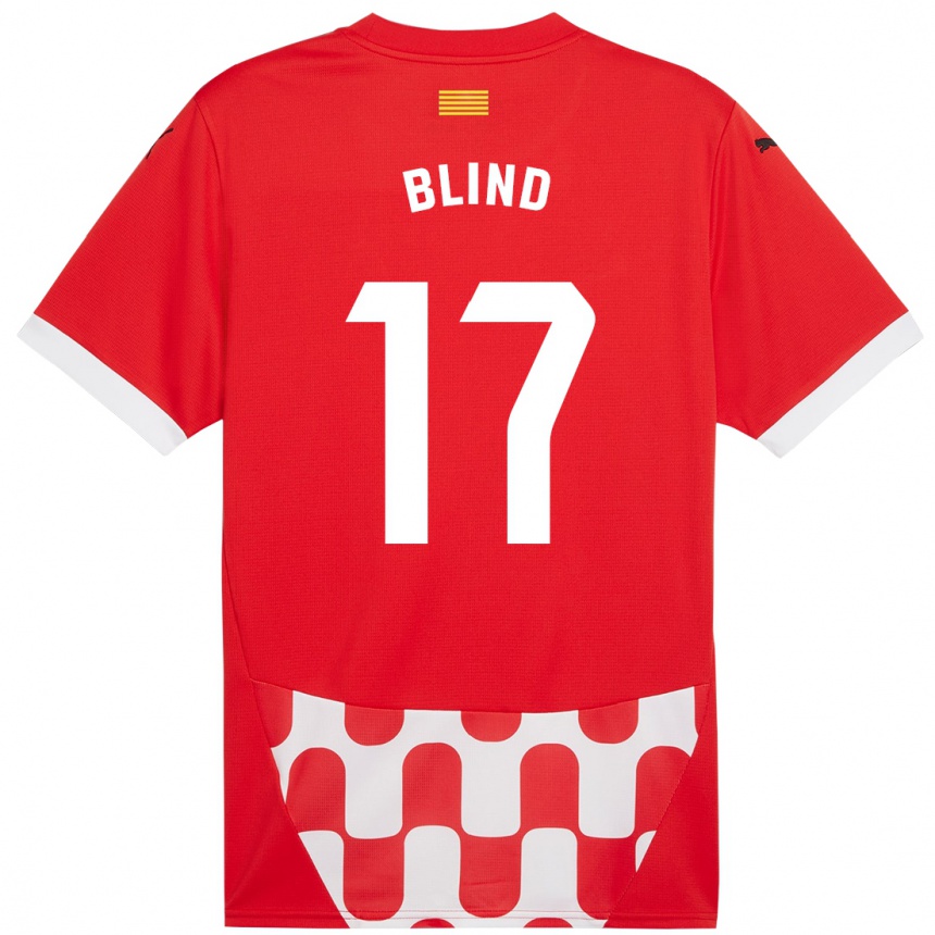 Hombre Fútbol Camiseta Daley Blind #17 Rojo Blanco 1ª Equipación 2024/25 México