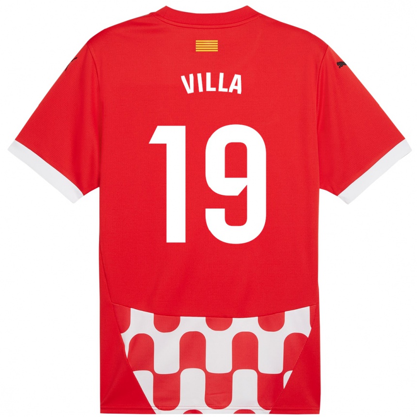 Hombre Fútbol Camiseta Toni Villa #19 Rojo Blanco 1ª Equipación 2024/25 México