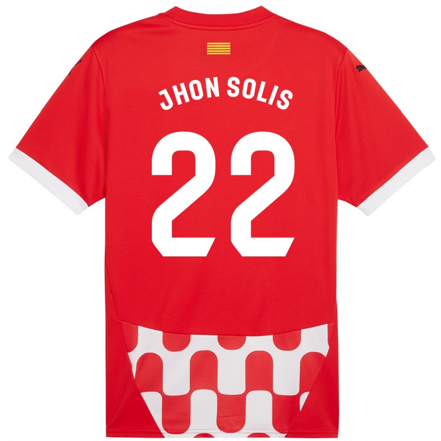 Hombre Fútbol Camiseta Jhon Solís #22 Rojo Blanco 1ª Equipación 2024/25 México