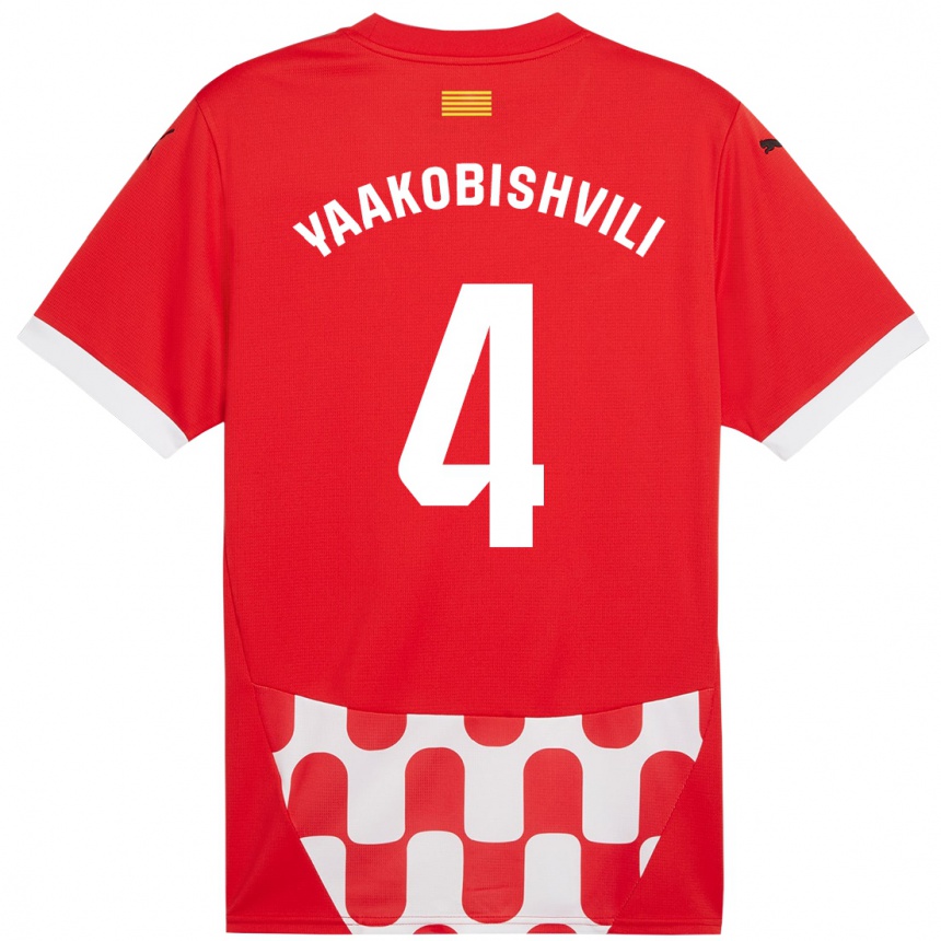 Hombre Fútbol Camiseta Antal Yaakobishvili #4 Rojo Blanco 1ª Equipación 2024/25 México