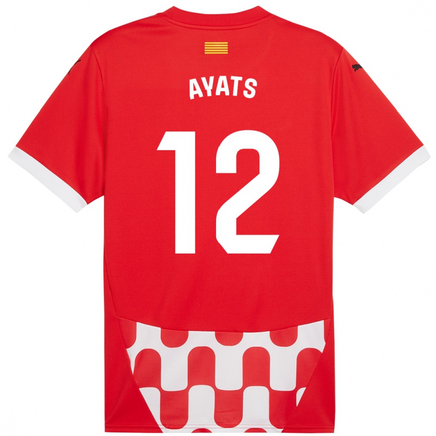 Hombre Fútbol Camiseta Mònica Ayats #12 Rojo Blanco 1ª Equipación 2024/25 México