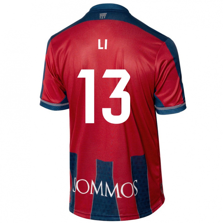 Hombre Fútbol Camiseta Changyi Li #13 Rojo Azul 1ª Equipación 2024/25 México