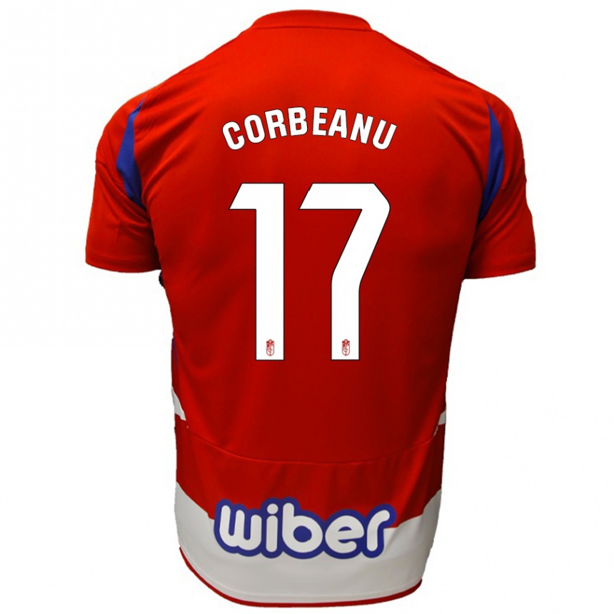 Hombre Fútbol Camiseta Theo Corbeanu #17 Rojo Blanco Azul 1ª Equipación 2024/25 México