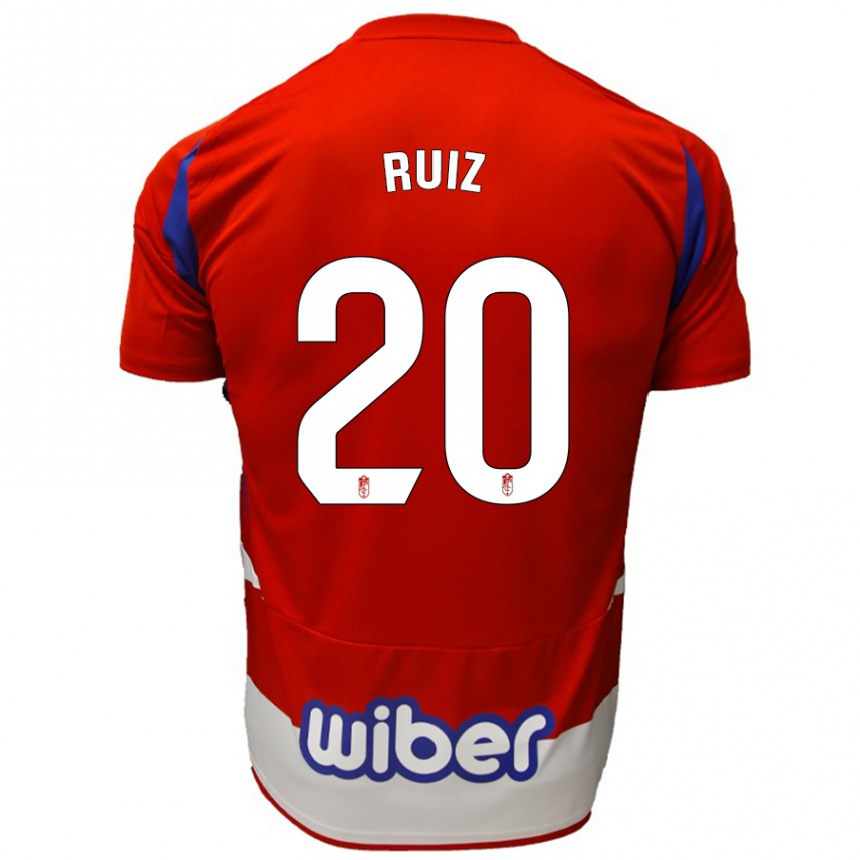 Hombre Fútbol Camiseta Sergio Ruiz #20 Rojo Blanco Azul 1ª Equipación 2024/25 México