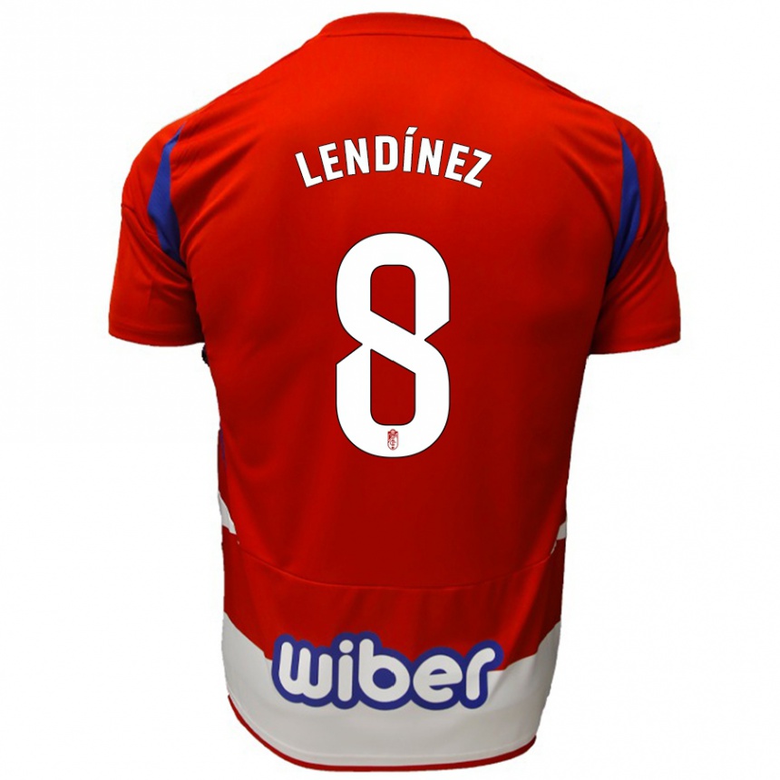 Hombre Fútbol Camiseta Juanma Lendínez #8 Rojo Blanco Azul 1ª Equipación 2024/25 México