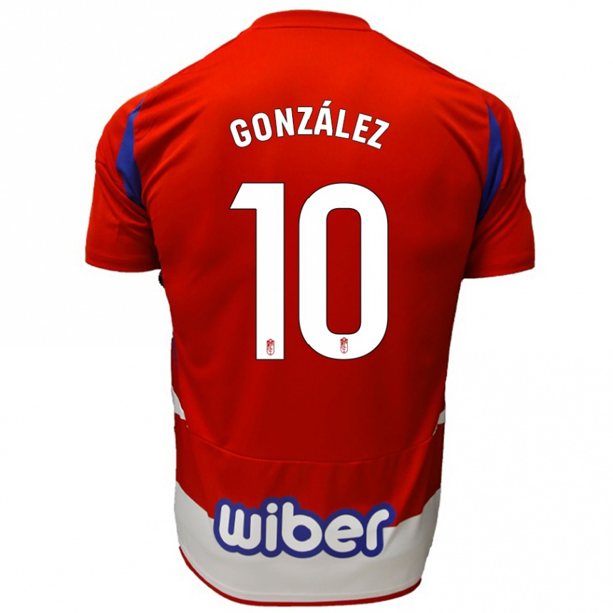 Hombre Fútbol Camiseta Mario González #10 Rojo Blanco Azul 1ª Equipación 2024/25 México