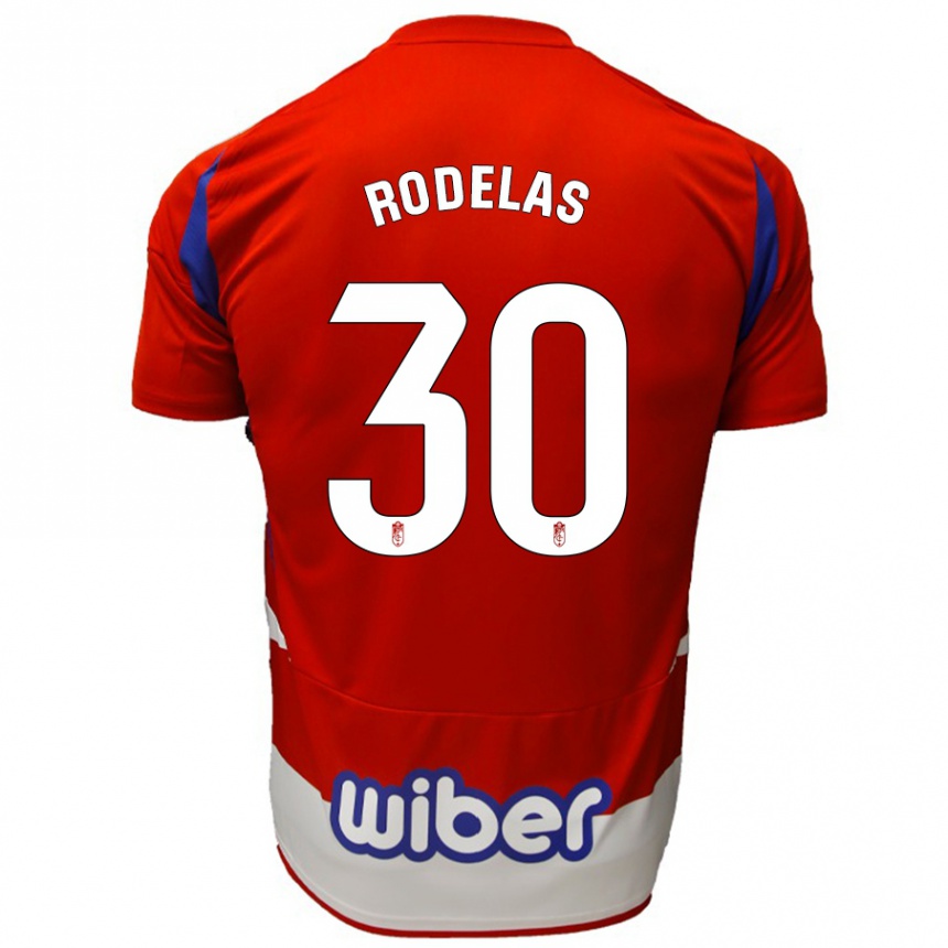 Hombre Fútbol Camiseta Sergio Rodelas #30 Rojo Blanco Azul 1ª Equipación 2024/25 México