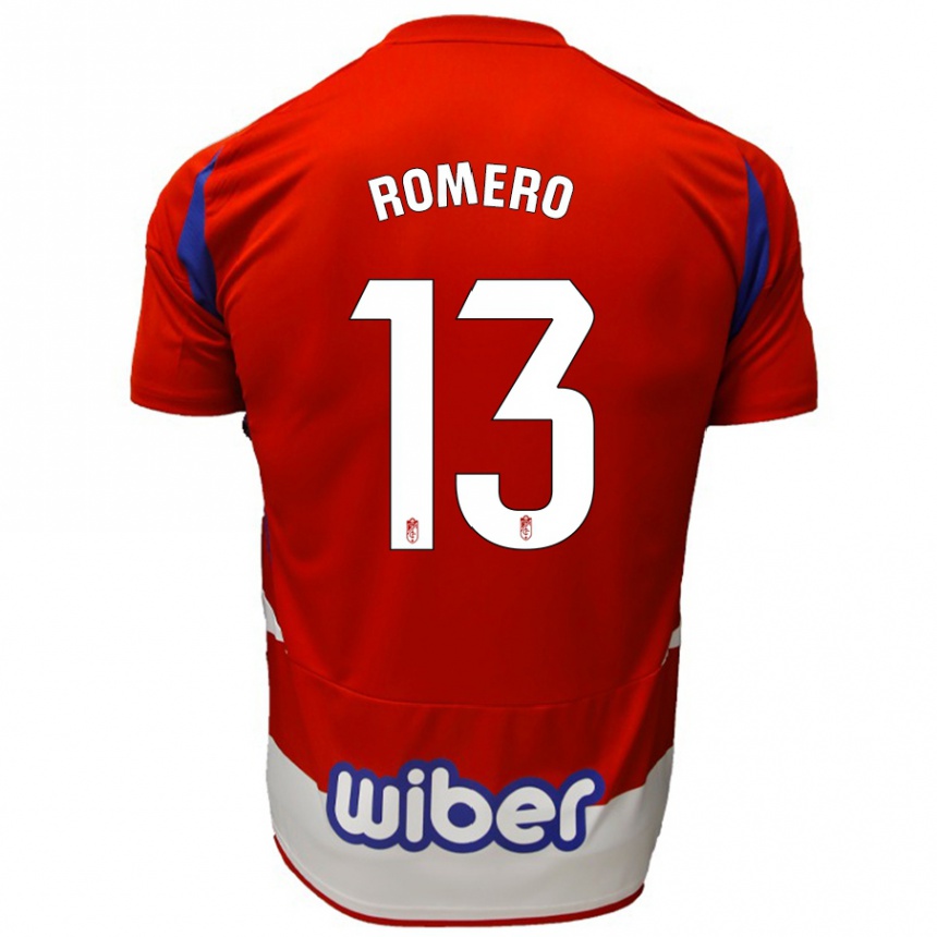 Hombre Fútbol Camiseta Andrea Romero #13 Rojo Blanco Azul 1ª Equipación 2024/25 México