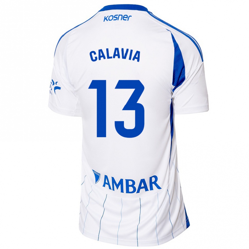 Hombre Fútbol Camiseta Carlos Calavia #13 Rojo Blanco 1ª Equipación 2024/25 México