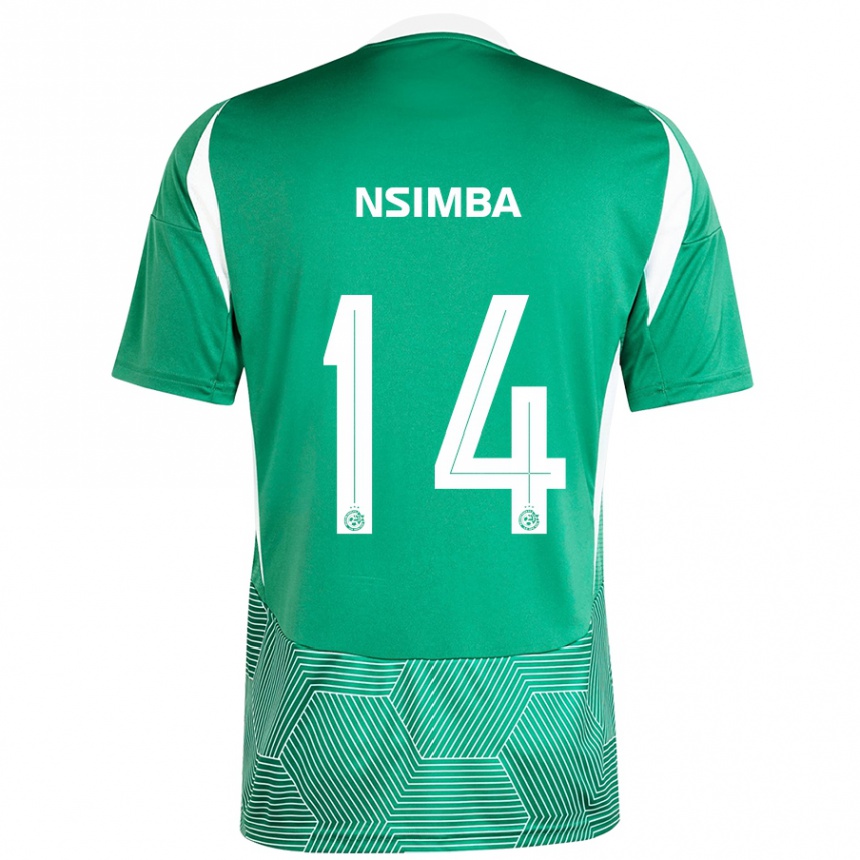 Hombre Fútbol Camiseta Vital Nsimba #14 Verde Blanco 1ª Equipación 2024/25 México