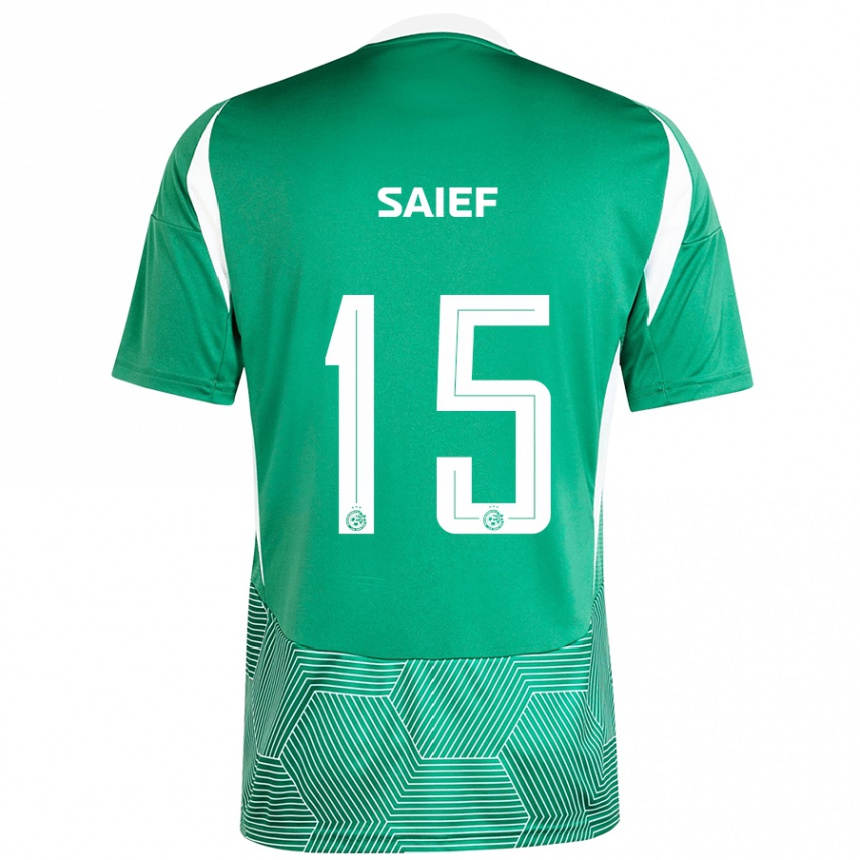 Hombre Fútbol Camiseta Kenny Saief #15 Verde Blanco 1ª Equipación 2024/25 México