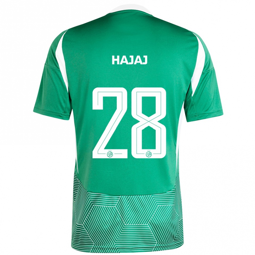 Hombre Fútbol Camiseta Ilay Hajaj #28 Verde Blanco 1ª Equipación 2024/25 México