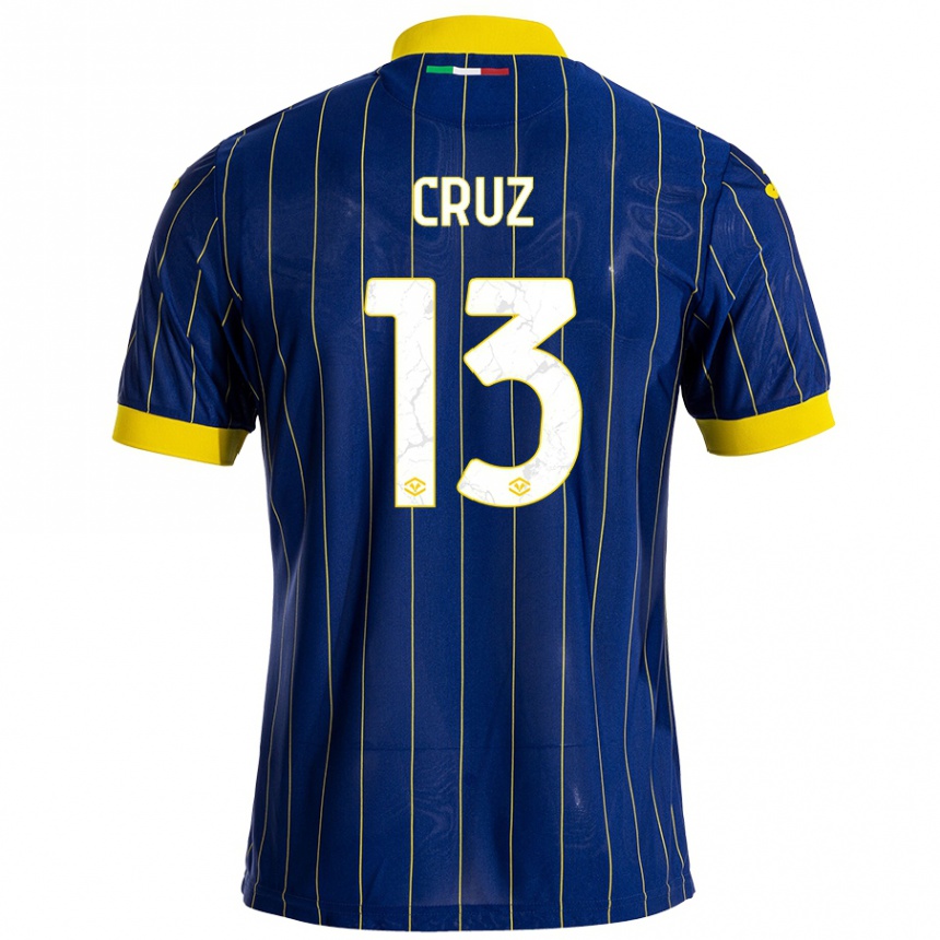 Hombre Fútbol Camiseta Juan Manuel Cruz #13 Azul Amarillo 1ª Equipación 2024/25 México