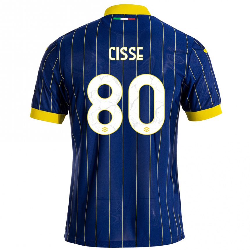 Hombre Fútbol Camiseta Alphadjo Cissè #80 Azul Amarillo 1ª Equipación 2024/25 México