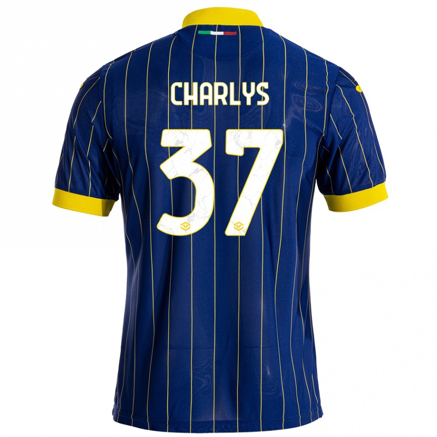 Hombre Fútbol Camiseta Charlys #37 Azul Amarillo 1ª Equipación 2024/25 México