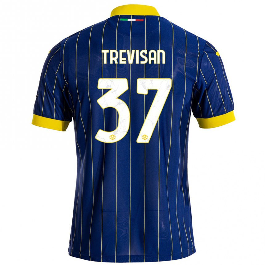 Hombre Fútbol Camiseta Michael Trevisan #37 Azul Amarillo 1ª Equipación 2024/25 México