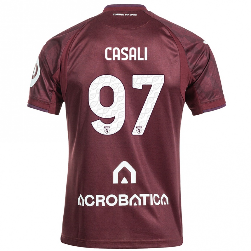 Hombre Fútbol Camiseta Michele Casali #97 Granate Blanco 1ª Equipación 2024/25 México