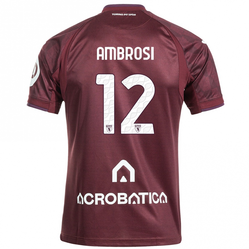 Hombre Fútbol Camiseta Martina Ambrosi #12 Granate Blanco 1ª Equipación 2024/25 México