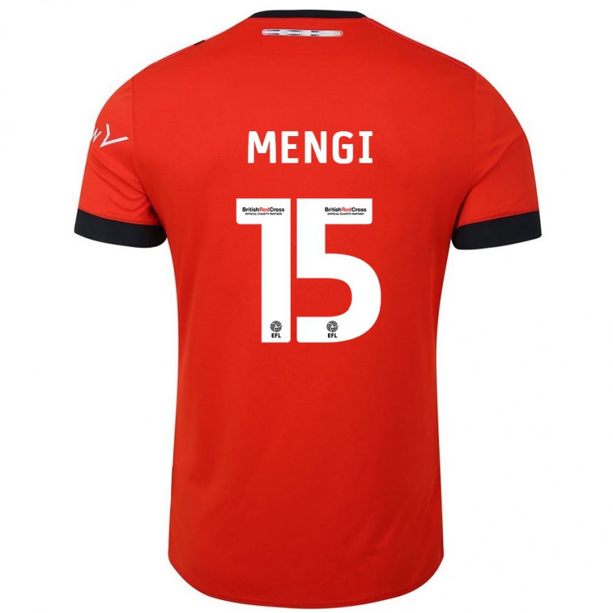 Hombre Fútbol Camiseta Teden Mengi #15 Naranja Negro 1ª Equipación 2024/25 México