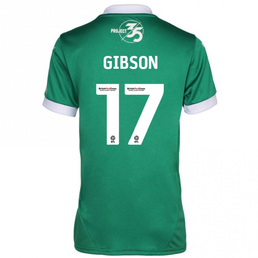 Hombre Fútbol Camiseta Lewis Gibson #17 Verde Blanco 1ª Equipación 2024/25 México