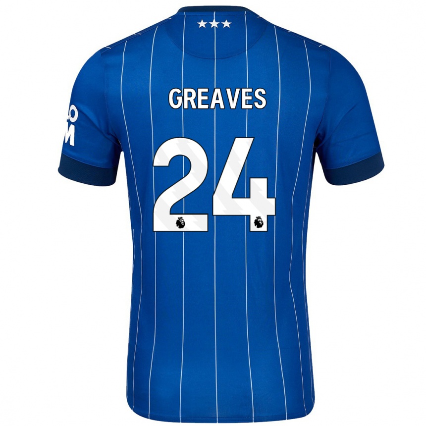 Hombre Fútbol Camiseta Jacob Greaves #24 Azul Marino 1ª Equipación 2024/25 México