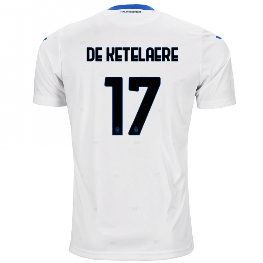 Hombre Fútbol Camiseta Charles De Ketelaere #17 Blanco 2ª Equipación 2024/25 México