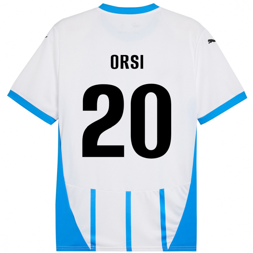 Hombre Fútbol Camiseta Benedetta Orsi #20 Blanco Azul 2ª Equipación 2024/25 México