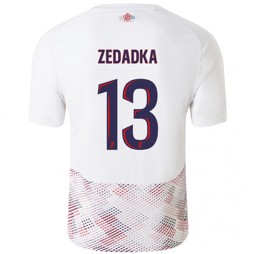 Hombre Fútbol Camiseta Akim Zedadka #13 Blanco Azul Real 2ª Equipación 2024/25 México