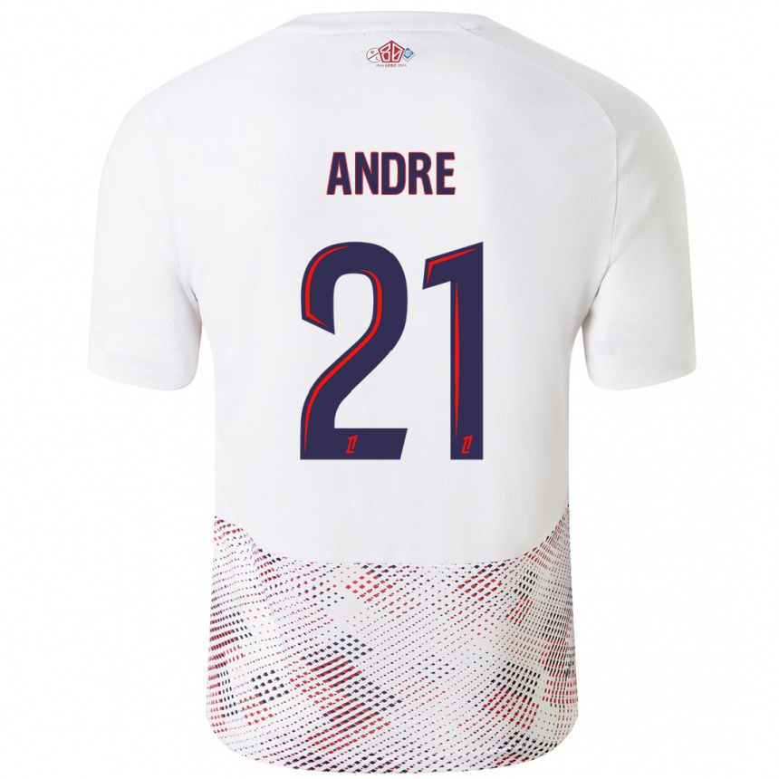 Hombre Fútbol Camiseta Benjamin Andre #21 Blanco Azul Real 2ª Equipación 2024/25 México