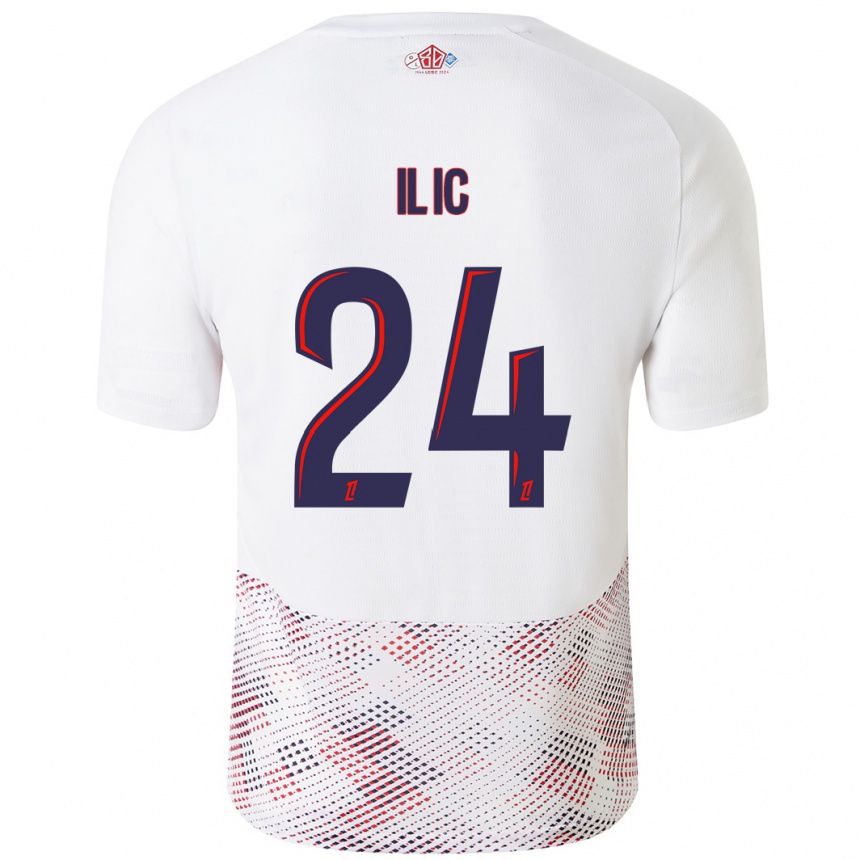 Hombre Fútbol Camiseta Andrej Ilic #24 Blanco Azul Real 2ª Equipación 2024/25 México