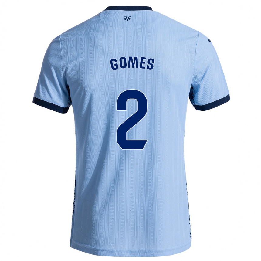 Hombre Fútbol Camiseta Vique Gomes #2 Azul Cielo 2ª Equipación 2024/25 México