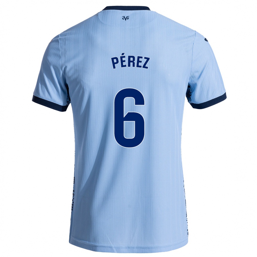 Hombre Fútbol Camiseta Hugo Pérez #6 Azul Cielo 2ª Equipación 2024/25 México