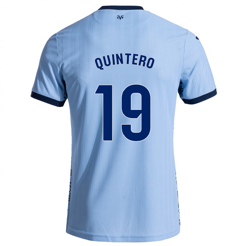 Hombre Fútbol Camiseta Luis Quintero #19 Azul Cielo 2ª Equipación 2024/25 México