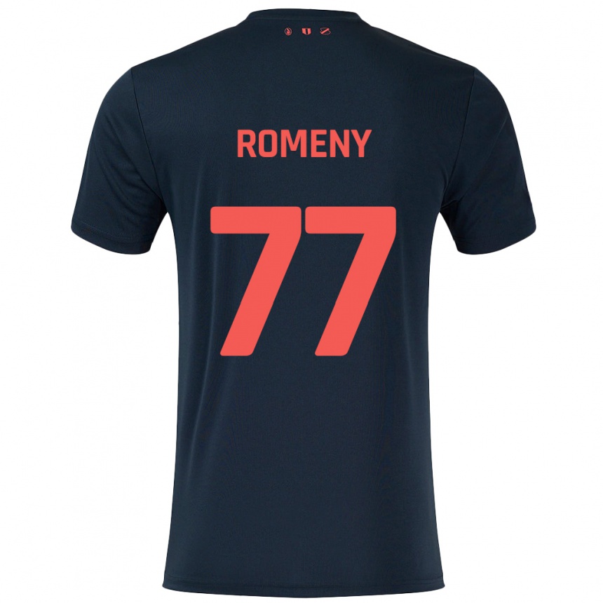 Hombre Fútbol Camiseta Ole Romeny #77 Negro Rojo 2ª Equipación 2024/25 México