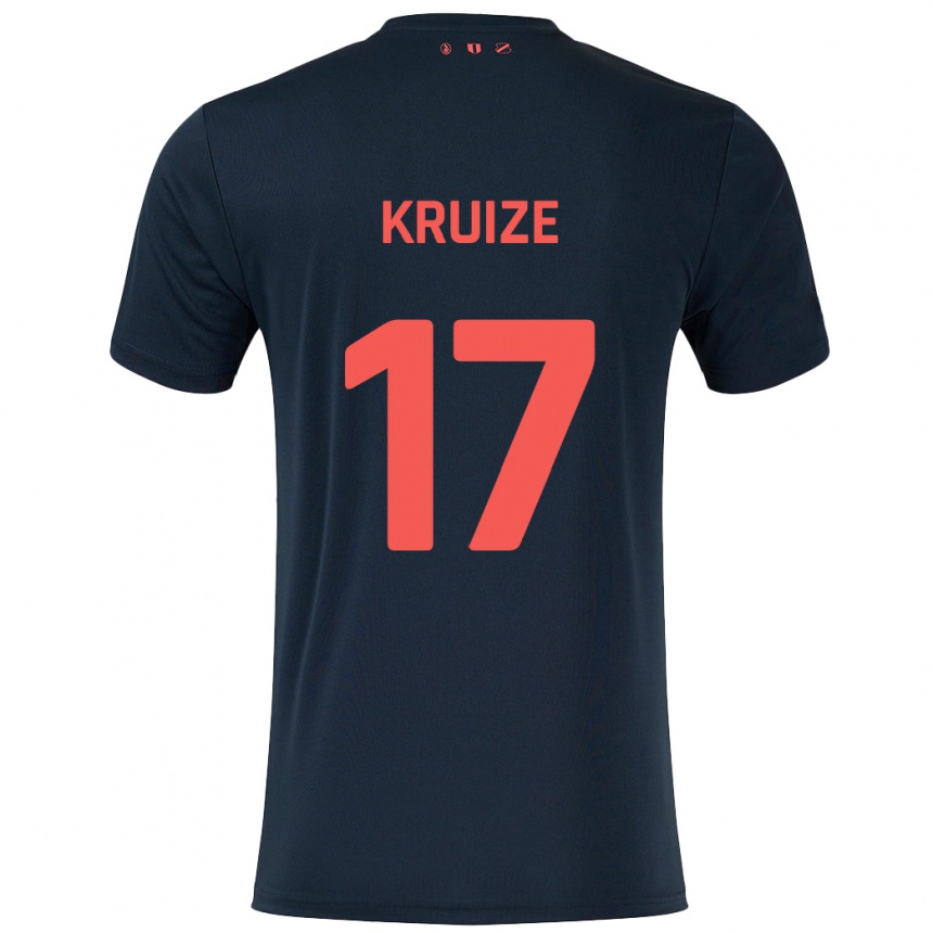 Hombre Fútbol Camiseta Elisha Kruize #17 Negro Rojo 2ª Equipación 2024/25 México