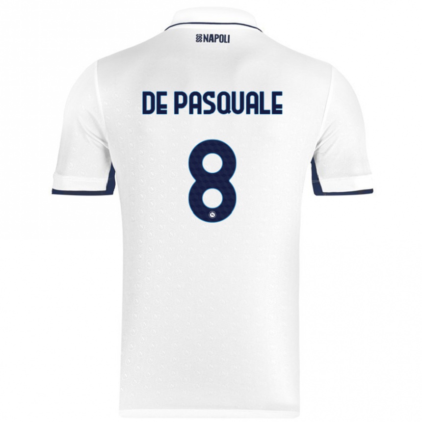 Hombre Fútbol Camiseta Dylan De Pasquale #8 Blanco Azul Real 2ª Equipación 2024/25 México